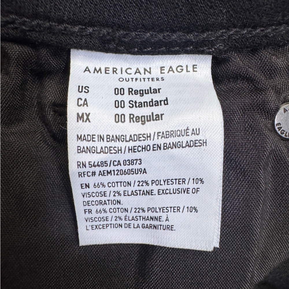 American Eagle Outfitters Black Denim Curvy Hi-Rise Skirt - Size 00 Regular - Picture 9 of 10